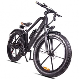 HJHJ Electric Bike HJHJ Electric mountain bike, 26-inch hybrid bicycle / 18650 lithium battery 48V 6-speed hydraulic shock absorber & front and rear disc brakes, durability up to 70km (4inch tire width)