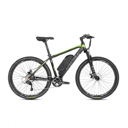 HJHJ Electric Bike HJHJ Electric mountain bike, 36V10AH lithium battery hybrid bicycle, (26-29 inches) bicycle snowmobile 24 speed gear mechanical line pull disc brake three working modes, Green, 29 * 19in