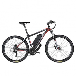HJHJ Electric Bike HJHJ Electric mountain bike, 36V10AH lithium battery hybrid bicycle, (26-29 inches) bicycle snowmobile 24 speed gear mechanical line pull disc brake three working modes, Red, 26 * 15.5in