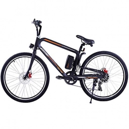 HJHJ Electric Bike HJHJ Electric off-road mountain bike, 26-inch electric bicycle pedal assisted electric fat bike cushion damping (with removable lithium battery), Black