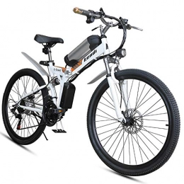 HJHJ Electric Bike HJHJ Folding electric bicycle, 26-inch portable electric mountain bike high carbon steel frame double disc brake with front LED light 36V / 8AH