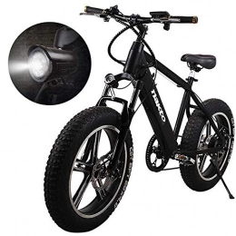 HJHJ Electric Bike HJHJ Mountain electric bicycle 48V20 inch double disc brakes road bike LED light shock absorption snow off-road electric power assist bicycle (4 inch tire width)