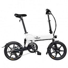 HLeoz Bike HLeoz 16'' Folding Electric Bike, Electric Mountain Bike for Female 6 Speed Gear Three Working Modes 7.8Ah Lithium Battery Lightweight and Portable, white 2, US