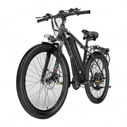 HLEZ Bike HLEZ 26'' Electric Mountain Bike, Electric Bike Removable Large Capacity Lithium-Ion Battery (48V 400W) 21 Speed Gear and Three Working Modes - e Bike for Adults, Black, UK