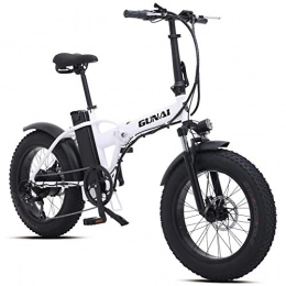 HLL Bike HLL Scooter, 20 inch Electric Snow Bike 500W Foldable Mountain Bike with 48V 15Ah Lithium Battery and Disc Brake Mountain E-Bike, White