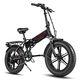 HMEI Electric Bike HMEI EBike 20”Fat Tire Folding Ebike 750W 25 mhp EBike with 48V 12.8AH Lithium Battery Electric Bike 7 Speed Gear Mountain Foldable Electric Bicycle for Adults (Color : Black)