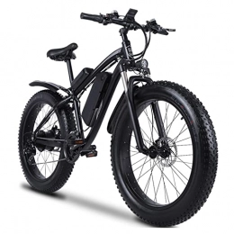HMEI Electric Bike HMEI EBike 26 ”Fat Tire Electric Bike 1000W Electric Mountain Bike 48V 17Ah Removable Lithium Battery 24.8MPH Bike Powerful Ebike for Cycling Enthusiasts (Color : Black, Number of speeds : 21)