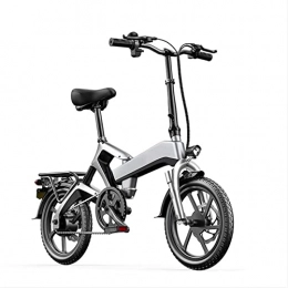 HMEI Electric Bike HMEI EBike 400W 16 inch Fat Tire Electric Bicycle Mountain Beach Snow Bike for Adults, 15.5mph Electric Bike with Removable 48V10.4AH Lithium Battery (Color : Light Grey)