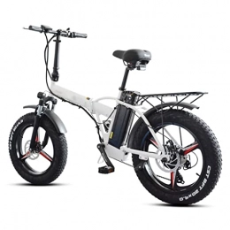 HMEI Electric Bike HMEI EBike 500W Folding Electric Bike for Adults with Rear Seat with and Disc Brake 20" 4.0 Fat Tire Mountain Beach Bicycles with 48V 15AH Lithium Battery 7 Speed Gear E-Bike