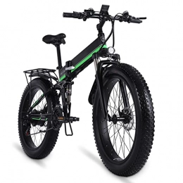 HMEI Electric Bike HMEI EBike Electric Bikes for Adults 1000w 30 Mph Foldable Electric Bike 26 Inch Fat Tire 48v Lithium Battery Mens Mountain Bike Snow Bike (Color : Green)