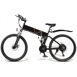 HMEI Bike HMEI Electric Bike, 26 Inch Tire Foldable E-Bike 500W Off-Road Electric Commuting Bicycles 48V 10.4Ah Adult Electric Bike Snow Bicycle (Color : Black)