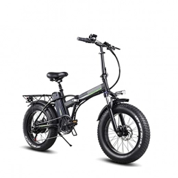 HMEI Electric Bike HMEI Electric Bike Foldable for Adults 20 * 4.0 Inch Fat Tire Electric Bicycle 800W 48V 15Ah Lithium Battery Electric Bike Folding Ebike (Color : Black One battery)