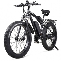 HMEI Electric Bike HMEI Electric Bikes for Adults 26 Inch Electric Bike 1000W Mens Mountain Bike Snow Bike 48V 17Ah Lithium Battery 4.0 Fat Tire E-bike (Color : Black Plus 1ExtraBattery)
