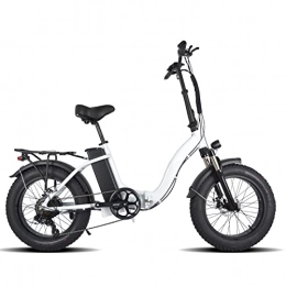 HMEI Electric Bike HMEI Electric Bikes for Adults 750w Electric Bike for Adults 20 inch Fat Tire Folding Electric Bicycles 48v 13ah Removable Battery Beach Snow Electric Bicycle (Color : White)