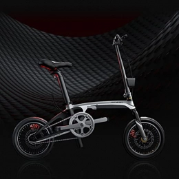 Hmvlw Bike Hmvlw Portable bicycle Carbon brazing damping folding electric bicycle 36v14 inch LED double lamp beads small electric folding bicycle (Color : C)