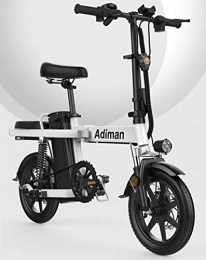 Hold E-Bikes Bike Hold E-Bikes 14 Inch Folding Electric Bike Lithium Battery Electric Bicycle Light Driving Adult Battery Detachable Aluminum Alloy E Bike@White_15AH