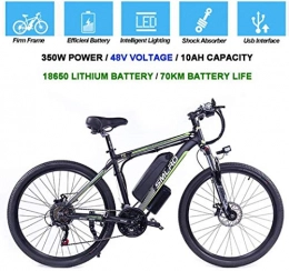BWJL Bike Home Electric Bycicles for Men, 26" 48V 360W IP54 Waterproof Adult Electric Mountain Bike, 21 Speed Electric Bike MTB Dirtbike with 3 Riding Modes, Black green