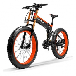 HOME-MJJ Bike HOME-MJJ 1000W Fat Electric Bike 48V 14.5Ah Mens Mountain E-bike 27 Speeds 26 inch Road Bicycle Snow Bike Pedals with Hydraulic Disc Brakes (Color : Red, Size : 1000W)