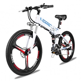 HOME-MJJ Electric Bike HOME-MJJ 12.8Ah Electric Bike 26 Inch Folding Electric Bicycle 48V 500W 21 Speed Mountain Ebike Aluminum Alloy Frame Bycycle Eletric(color:black) (Color : White, Size : 500W-12.8Ah)