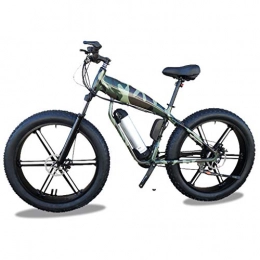 HOME-MJJ Bike HOME-MJJ 400W Fat Electric Bike 48V Mens Mountain E Bike 30 Speeds 26 Inch Fat Tire Road Bicycle Snow Bike Pedals With Hydraulic Disc Brakes (Color : Green, Size : 18Ah)