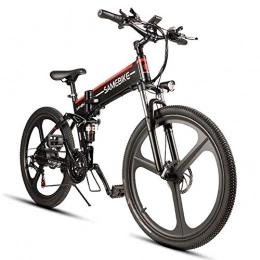 HSART Electric Bike HSART 26'' Folding Electric Mountain Bike with 350W Motor 48V 10.4Ah Lithium-Ion Battery - 21 Speed Shift Assisted E-Bike for Adults Men Women(Black)