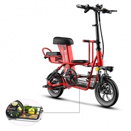 HSJCZMD Electric Folding Bike,48v Electric Bike for Men and Women,three-seater Bicycle,12-inch Electric Bike for Pet with Usb Charging Function