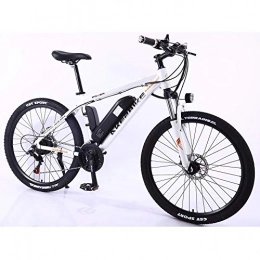 HSTD Electric Bike HSTD Electric Mountain Bike - Dual Disc Brakes Electric Bicycle, 36V 8Ah Rechargeable Lithium Battery, Three Working Modes, City Bike, 14'' Nylon Pneumatic Tyres, Commute Ebike White-36V / 10
