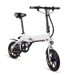 HSTD Electric Bike HSTD Folding Electric Bike for Adults-Fat Tire Electric Bicycle, Beach Cruiser Booster Bike, for City Commuting Outdoor Cycling Travel Work Out City Bike White