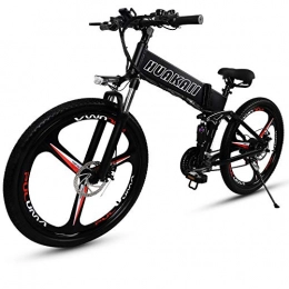 HUAKAII 350W Electric Mountain Bike, 26 inches Folding E-Bike Integrated Wheel and Shimano 21 Speed Gear