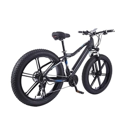 HULLSI Bike HULLSI Electric Bike, Aluminum Alloy for Adults Mountain Bike with 36V 350W Motor, Removable Lithium Battery, 27 Speed Gears, Rough Wheel Snowmobile Double Disc Brakes, Black, 26 inch