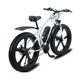 HULLSI Electric Bike HULLSI Electric Mountain Bike 26" MTB 48V 13A for Adult Variable Speed Electric Bicycle Lithium Battery Snowmobile 21 Speed Gears Double Disc Brakes, White, 26 inch