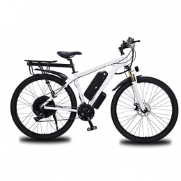 HULLSI Electric Bike HULLSI Electric Mountain Bike, Aluminum Alloy Frame 29" E-MTB Bicycle 1000W with Removable Lithium-Ion Battery 48V 13A for Men, 21Speed Gears, Double Disc Brakes, White, 29 inch