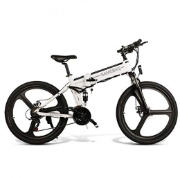 humflour Electric Bike humflour Aluminum Alloy Folding Electric Mountain Bike 48V Lithium Battery 21-level Variable Speed Boost Adult Moped Double Disc Brake Shock-absorbing Bicycle For Mens For SAMEBIKE 26 In