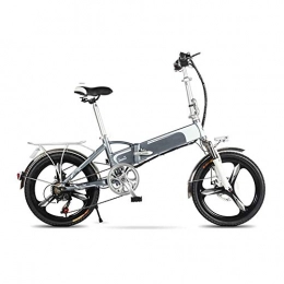 HWOEK Electric Bike HWOEK Adult Mini Electric Bike, Dual Disc Brakes 20'' Folding Electric Bicycle with Intelligent Remote Control Alarm Urban Commuter E-Bike Removable Battery, Gray, 12AH