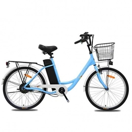 HWOEK Electric Bike HWOEK Adults City Electric Bicycle, 250W Brushless Motor 24 Inch Travel E-Bike 36V 10.4AH Removable Battery with Rear Seat Unisex, Blue