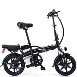 HWOEK Electric Bike HWOEK Adults Folding Electric Bike, 350W Motor 14 Inches Pedal Assist E-Bike Dual Disc Brakes Removable Battery with Mobile Phone Stand Urban Commuter Ebike, Black, 25A