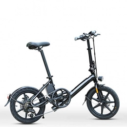 HWOEK Bike HWOEK Adults Folding Electric Bike, 6 Speed 250W Motor 16 Inch Aluminum Alloy Frame City Travel E-Bike Dual Disc Brakes 36V Lithium Battery with Rear Seat, Black, 7.5AH