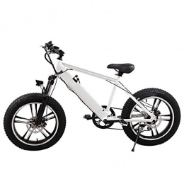 HWOEK Bike HWOEK Adults Mountain Electric Bike, with 250W Motor 20 Inches 4.0 Wide Tire Snowmobile Removable Battery Dual Disc Brakes Urban Commuter E-Bike Unisex, White