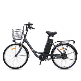 HWOEK Electric Bike HWOEK Electric Bikes for Adults, 24 Inch Electric Bicycle 250W 36V 10Ah Removable Lithium Battery City Bike Suitable for 155-185cm People with Basket, Black