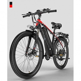 HWOEK Electric Bike HWOEK Electric Off-Road Bike, 400W Brushless Motor 26 Inch Adults Electric Mountain Bike 21 Speed Removable 48V Battery Dual Disc Brakes with Back Seat, Red, 13AH