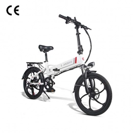HWOEK Bike HWOEK Folding Electric Bike for Adults, 20" Electric Bicycle Commute Ebike with 350W Motor 48V 10.4Ah Battery Professional 7 Speed Transmission Gears, White