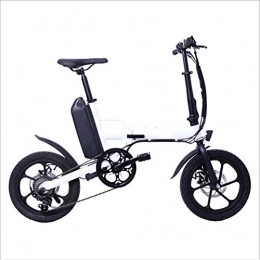 HWOEK Mini Folding Electric Bicycle, Electric Bike for Adults with 36V 13AH Lithium Battery Boosts Electric Bicycles 6-Speed Shift Double Disc Brake,White