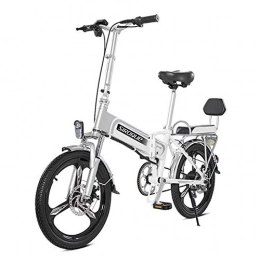 Hxl Electric Bike Hxl Electric Bike 20 Inch Portable Electric Bike for Adult with 48v Lithium-ion Battery E-bike 400w Powerful Motor Lightweight Aluminum Folding Bikes Speed About 25km / h, White