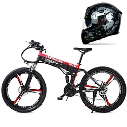 Hxl Electric Bike Hxl Electric Bike 26'' Electric Mountain Bike Disc Brakes and Suspension Fork Large Capacity Lithium-ion Battery (48v 250w) Folding Portable Bike, Red