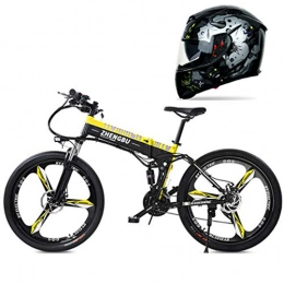 Hxl Electric Bike Hxl Electric Bike 26'' Electric Mountain Bike Disc Brakes and Suspension Fork Large Capacity Lithium-ion Battery (48v 250w) Folding Portable Bike, Yellow