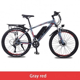 HY-WWK Bike HY-WWK Electric Mountain Bike, 26'' Adults City Electric Bicycle with Removable 36V 8Ah / 10Ah / 13 Ah Lithium-Ion Battery 27 Speed Shifter Aluminum Alloy Frame Unisex, Gray Green, 10Ah, Gray Red