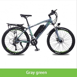 HY-WWK Electric Bike HY-WWK Electric Mountain Bike, 26'' City Electric Bicycle for Adults with Removable 36V 8Ah / 10Ah / 13 Ah Lithium-Ion Battery 27 Speed Shifter Aluminum Alloy Frame Unisex, Black Blue, 8Ah, Gray Green
