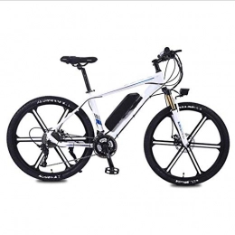 HY-WWK Electric Bike HY-WWK Electric Mountain Bike, 350W 26" Adults Urban E-Bike Removable Lithium Battery 27 Speed Dual Disc Brakes Aluminum Alloy Frame Unisex, White, 8Ah, White