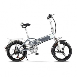 HY-WWK Bike HY-WWK Mini Electric Bike, 20'' Adult Folding Electric Bicycle Dual Disc Brakes with Intelligent Remote Control Alarm Urban Commuter E-Bike Removable Battery, Blue, 10Ah, Grey