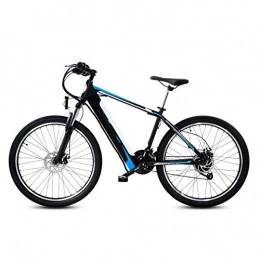 HY-WWK Electric Bike HY-WWK Mountain Off-Road Electric Bicycle, 27 Speed 400W 26 Inches Adults Travel Ebike 48V Hidden Removable Battery Dual Disc Brakes with Back Seat, Blue, Blue